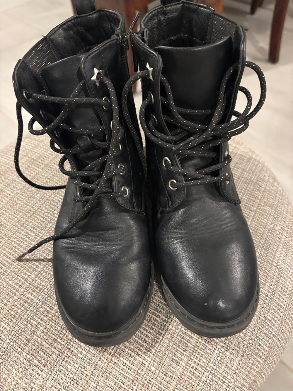 Kohl's Kids Black Lace-Up Combat Boots